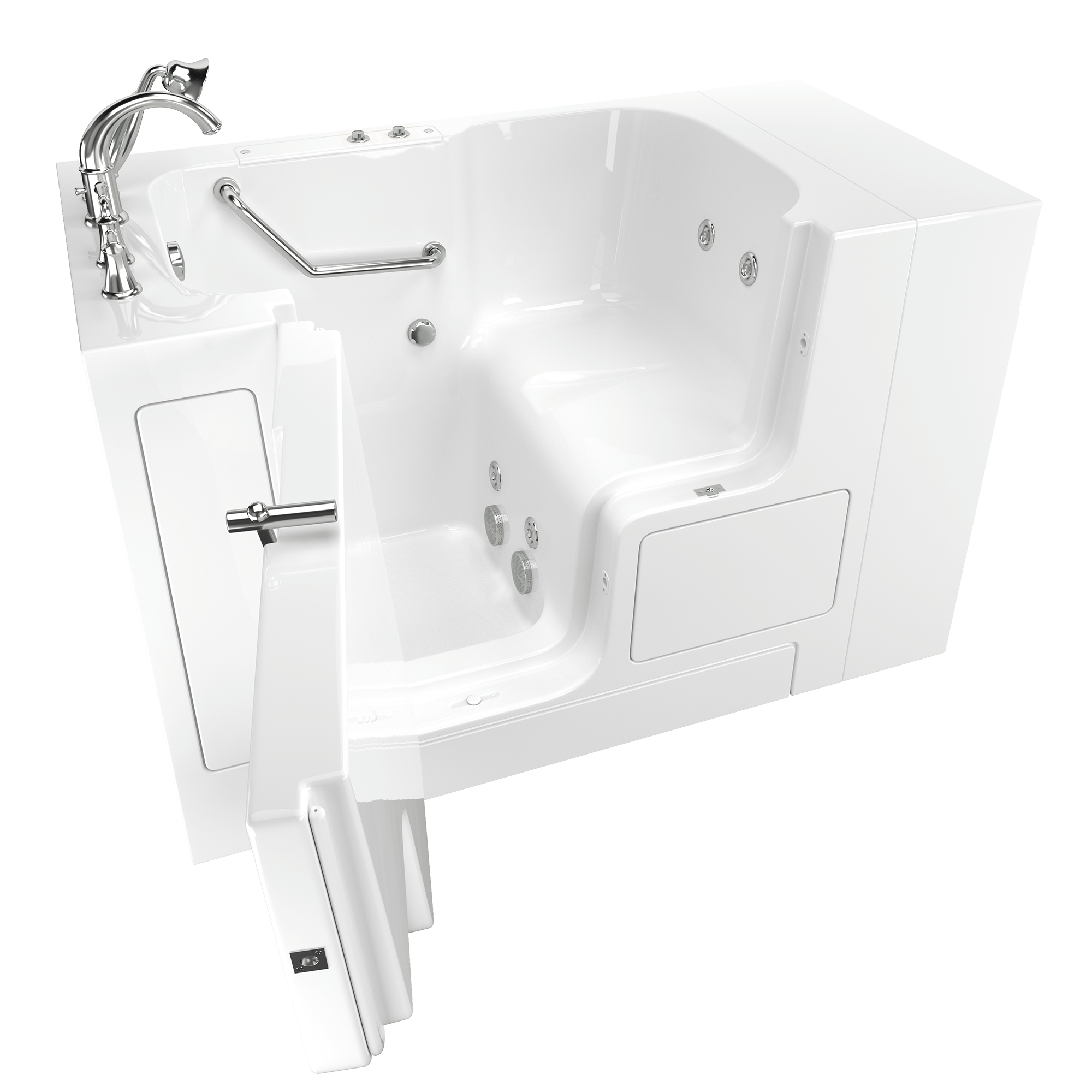 Gelcoat Value Series 32 x 52 -Inch Walk-in Tub With Whirlpool System - Left-Hand Drain With Faucet